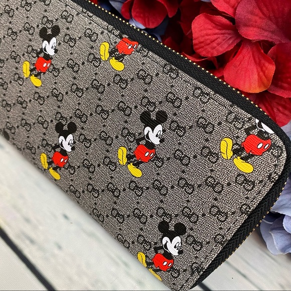 Gray Mickey Mouse Clutch Wallet Checkbook - Picture 3 of 10